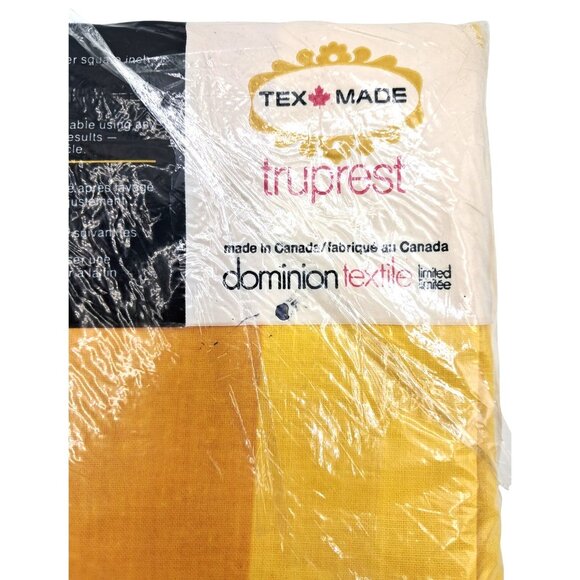 Vintage Tex-Made TruPrest Pillowcases 42x33 Yellow Gold 50% Fortrel 50% Cotton M - Picture 4 of 8